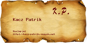 Kacz Patrik névjegykártya