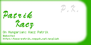 patrik kacz business card